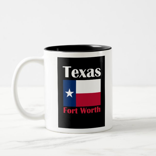 Fort Worth TX Two-Tone Coffee Mug (Left)