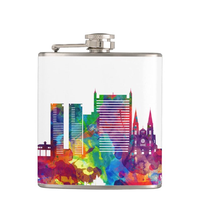 Fortaleza Brazil Skyline Hip Flask (Front)