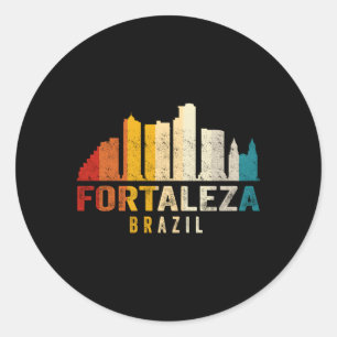 Fortaleza Skyline Brazil Classic Round Sticker