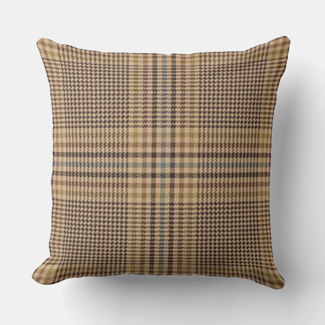 Forth Antique Glen Check Plaid Pattern Cushion (Front)