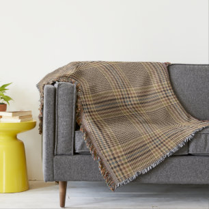 Forth Antique Glen Check Plaid Pattern Throw Blanket