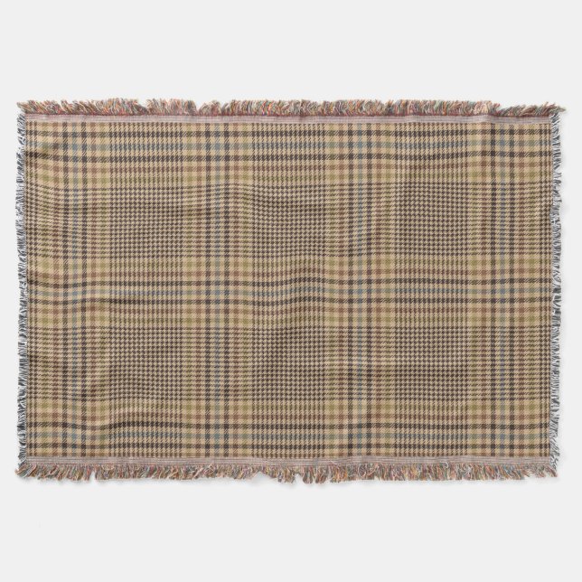 Forth Antique Glen Check Plaid Pattern Throw Blanket (Front)