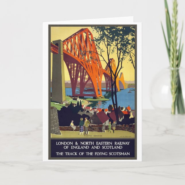 Forth Bridge - Vintage Travel Poster Art Card (Front)