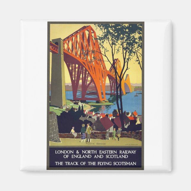 Forth Bridge - Vintage Travel Poster Art Magnet (Front)