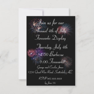 Forth of July fireworks Invitation
