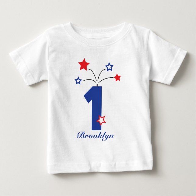 Forth of July First Birthday Outfit Baby T-Shirt (Front)