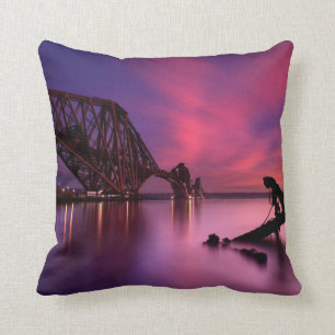 Forth Rail Bridge At Sunset Scotland Cushion