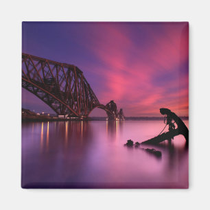 Forth Rail Bridge At Sunset Scotland Magnet