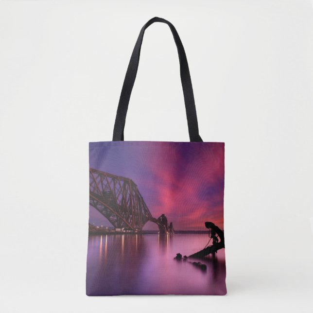 Forth Rail Bridge At Sunset | Scotland Tote Bag (Front)
