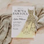 Fortieth Gold Sparkle Dress 40th Birthday Party  Invitation<br><div class="desc">Fortieth Gold Sparkle Dress 40th Birthday Party Invitation
Variations to the invitation and matching items in our store</div>