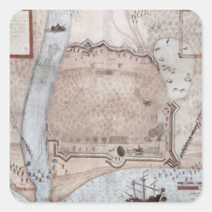 Fortified Encampment, Puerto Rico Square Sticker