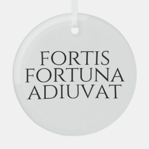 Fortis Fortuna Adiuvat Glass Tree Decoration