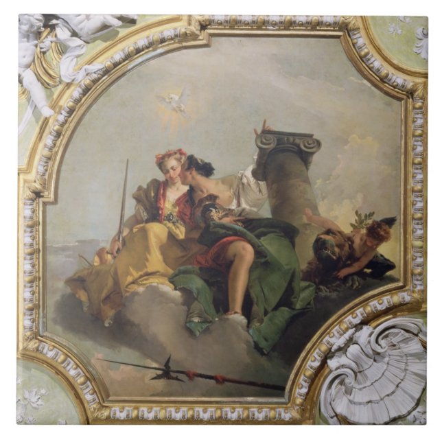 Fortitude and Justice, from the 'Sala Capitolare' Ceramic Tile (Front)
