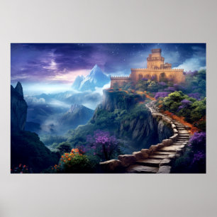 Fortress Castle Otherworldly Dimension Fantastic Poster