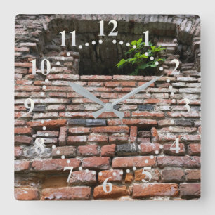 fortress wall window square wall clock