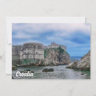 Fortress walls, rocky coast and sea in Croatia
