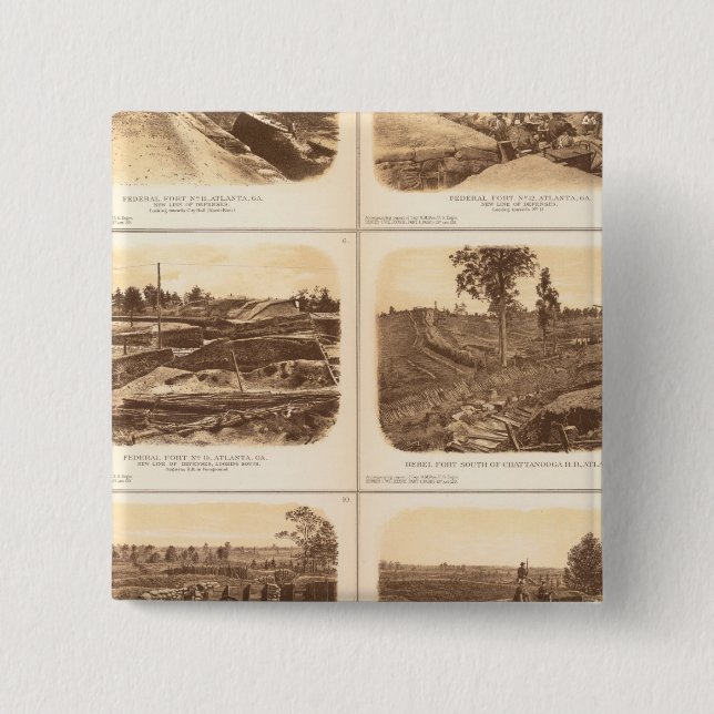 Forts, batteries, Atlanta, Ga 15 Cm Square Badge (Front)