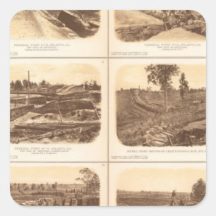 Forts, batteries, Atlanta, Ga Square Sticker