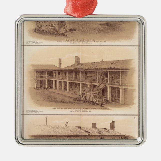 Forts Sumter & Moultrie Metal Tree Decoration (Front)