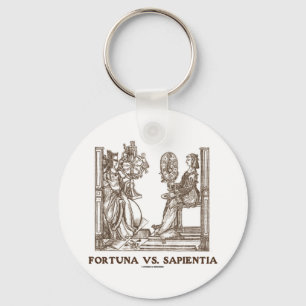 Fortuna vs Sapientia (16th Century Wood Engraving) Key Ring