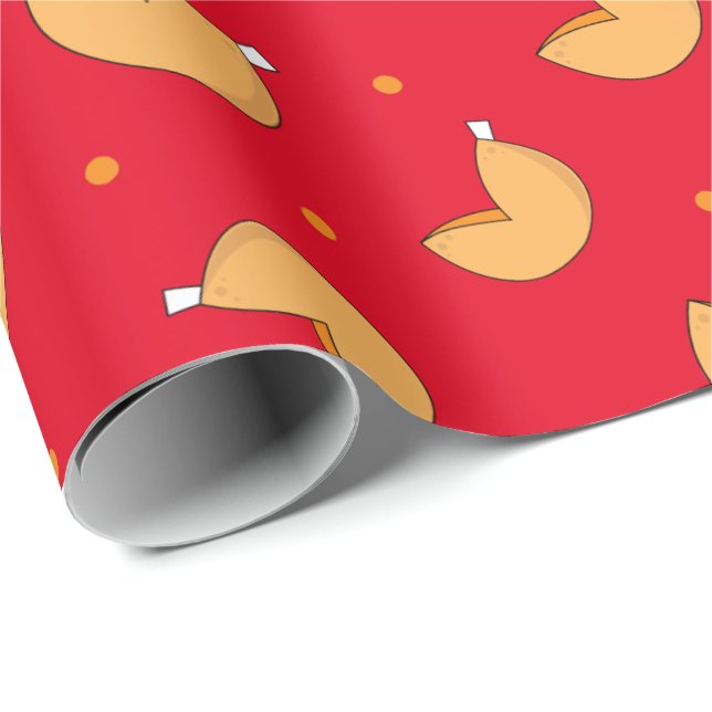 Fortune Cookie Chinese Good Luck Patterned Wrapping Paper (Roll Corner)