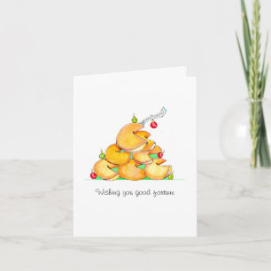 Fortune Cookie Christmas Tree Holiday Card
