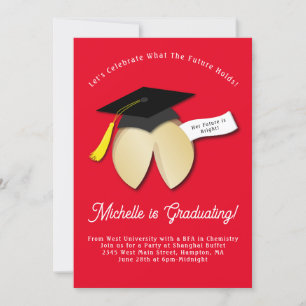 Fortune Cookie Graduation Party Invitation