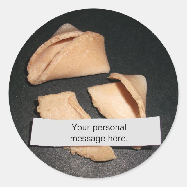 Fortune Cookie with Personalised Fortune Stickers (Front)