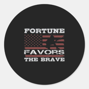 Fortune Favors The Brave Classic Round Sticker