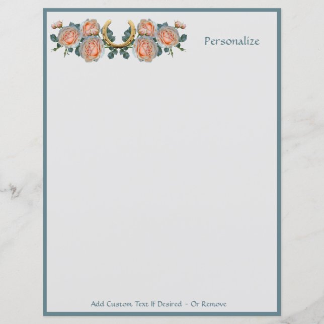 Fortune Good Luck Horseshoe Floral Personalise (Front)