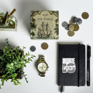 Fortune is fickle motivational white black sticker