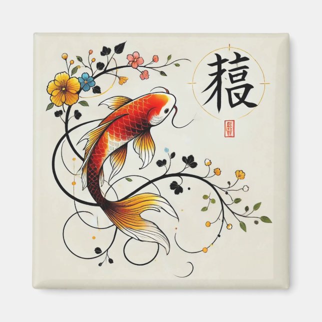 Fortune Koi Magnet (Front)