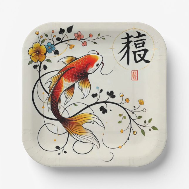 Fortune Koi Plate (Front)