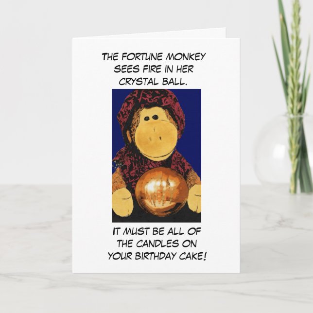 Fortune Monkey Birthday Card (Front)