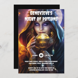 Fortune Teller crystal ball magic witchraft hallow Invitation