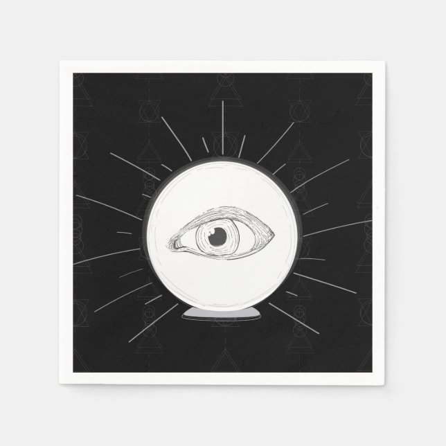 Fortune Teller Eye Seer Esoteric Crystal Ball Napkin (Front)