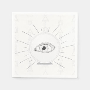 Fortune Teller Eye Seer Esoteric Crystal Ball Napkin