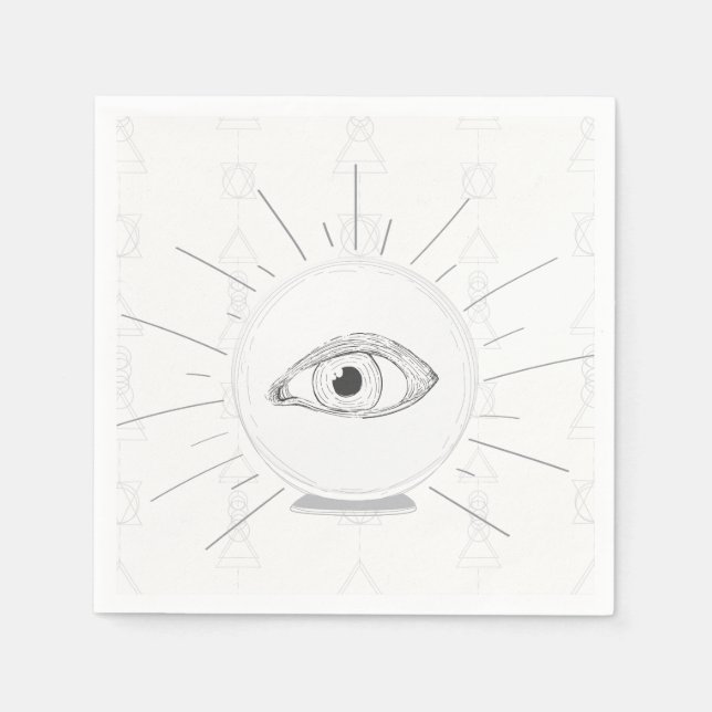 Fortune Teller Eye Seer Esoteric Crystal Ball Napkin (Front)