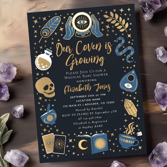 Fortune Teller Future Witchy Boy Baby Shower Invitation (Creator Uploaded)