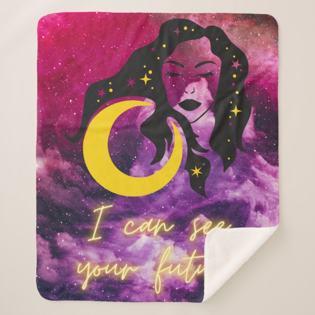 Fortune Teller - "I can see your future" Galaxy   Sherpa Blanket (Front)