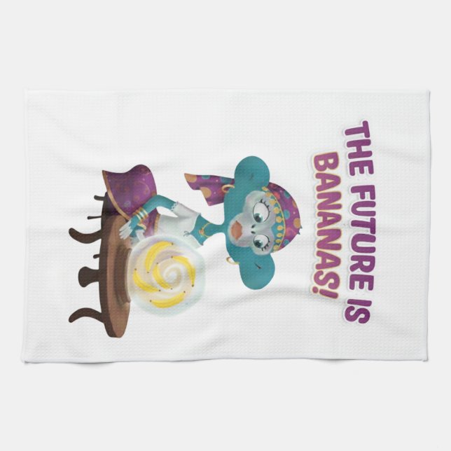 fortune teller monkey tea towel (Horizontal)