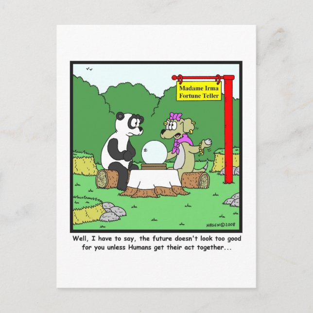 Fortune Teller: Panda cartoon Postcard (Front)