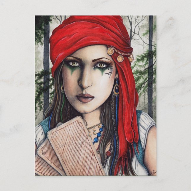 Fortune Teller Tarot Art Postcard (Front)