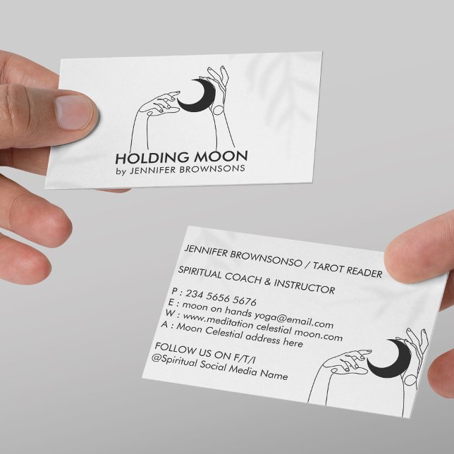 Fortune Teller Touch Moon Crescent with Hands Business Card (Fortune Teller Touch Moon Crescent with Hands Business Card
)