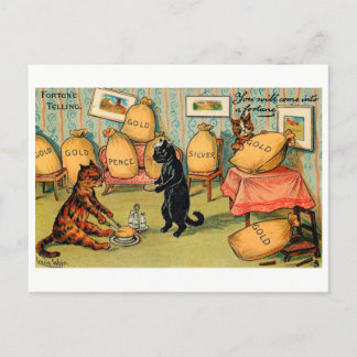 Fortune Telling Cats You Will Come into a Fortune Postcard