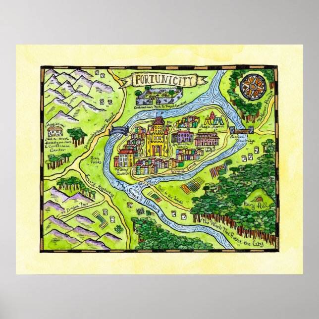 Fortunicity Fantasy Map Poster (Front)