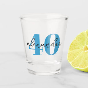 Forty 40th birthday age modern script  shot glass