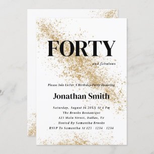 Forty 40th Birthday Invitation For Man