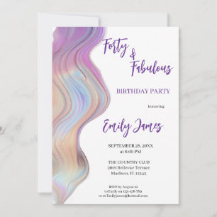 Forty 40th Birthday Invitation For Woman