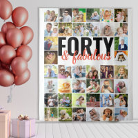 Forty and Fabulous 40 Photo Collage Birthday